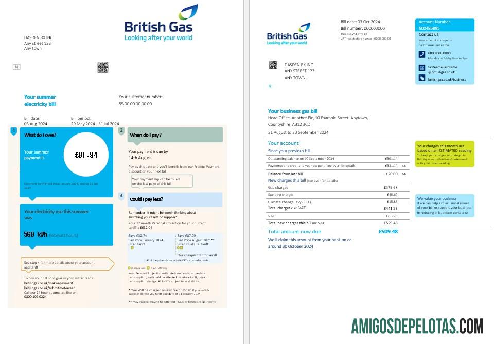 realista Modelo PSD de projeto de lei de serviços públicos de gás britânico do Reino Unido